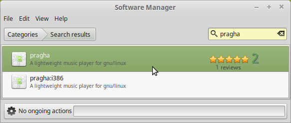 Click on the pragha button in Software Manager